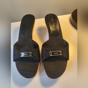 Authentic Prada Black Women's Mules 37